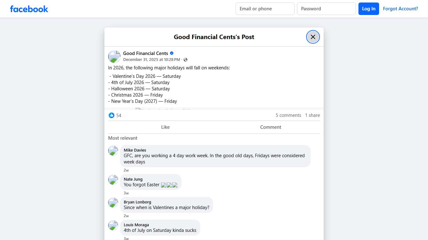 In 2026, the following major... - Good Financial Cents Facebook
